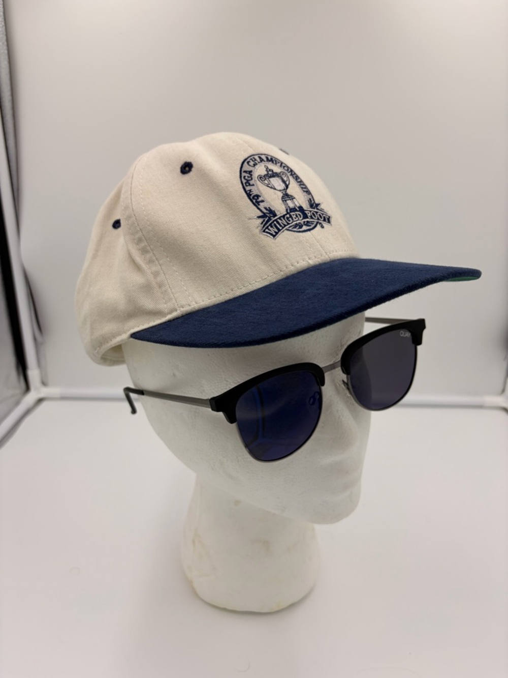 79th PGA Championship Winged Foot Two-Tone Vintage Golf/Baseball Cap Cream& Navy